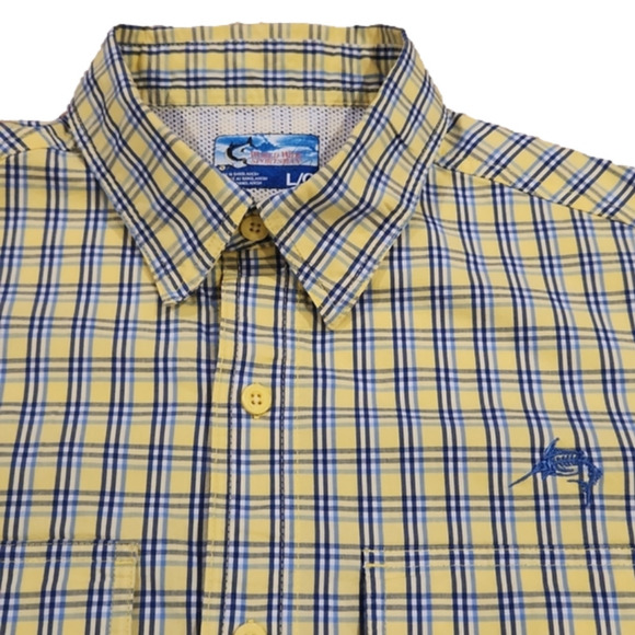 WORLD Wide Sportsman Blue & Yellow Plaid Button-Up Shirt - Picture 2 of 11